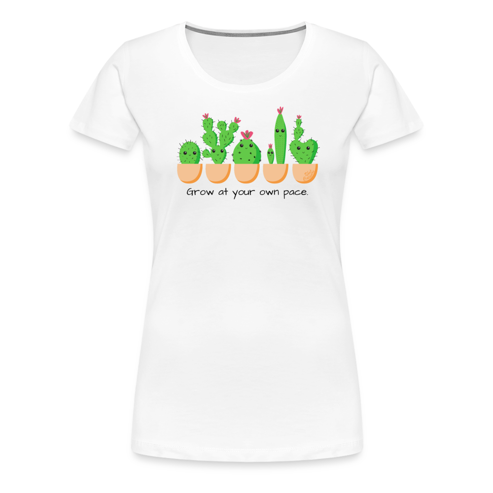 Grow at Your Pace Women’s Premium T-Shirt - white