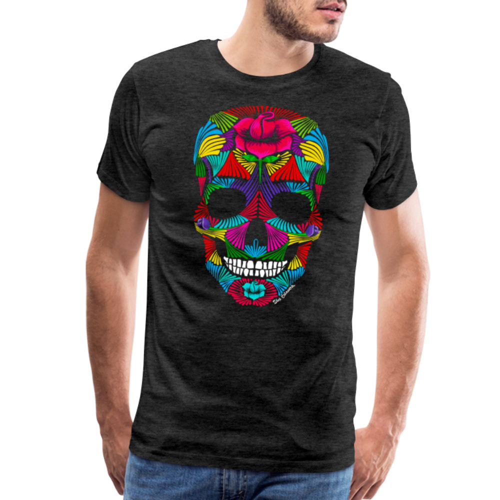 Rainbrush Skull Men's Premium T-Shirt - charcoal grey