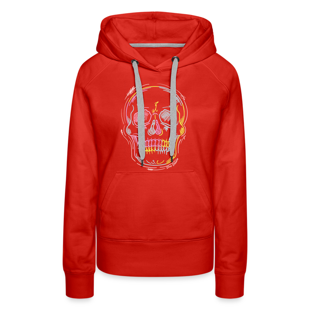 Scrawl Calavera Women Premium Hoodie - red