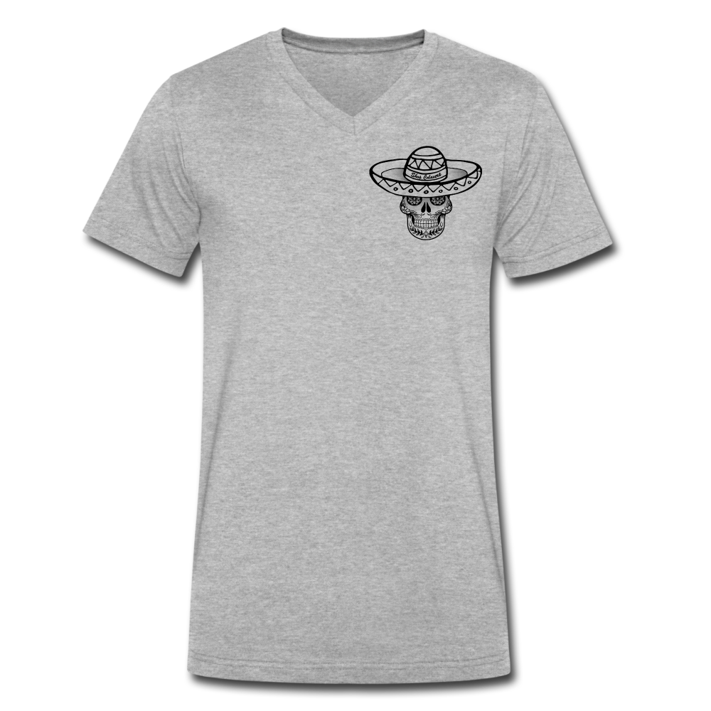 Shop Calavera Sombrero Men V-Neck T-Shirt, ShopCalavera, Shop Calavera, Latino, Latin, South American, Street, Apparel, Clothing, Urbanwear, heather gray / S