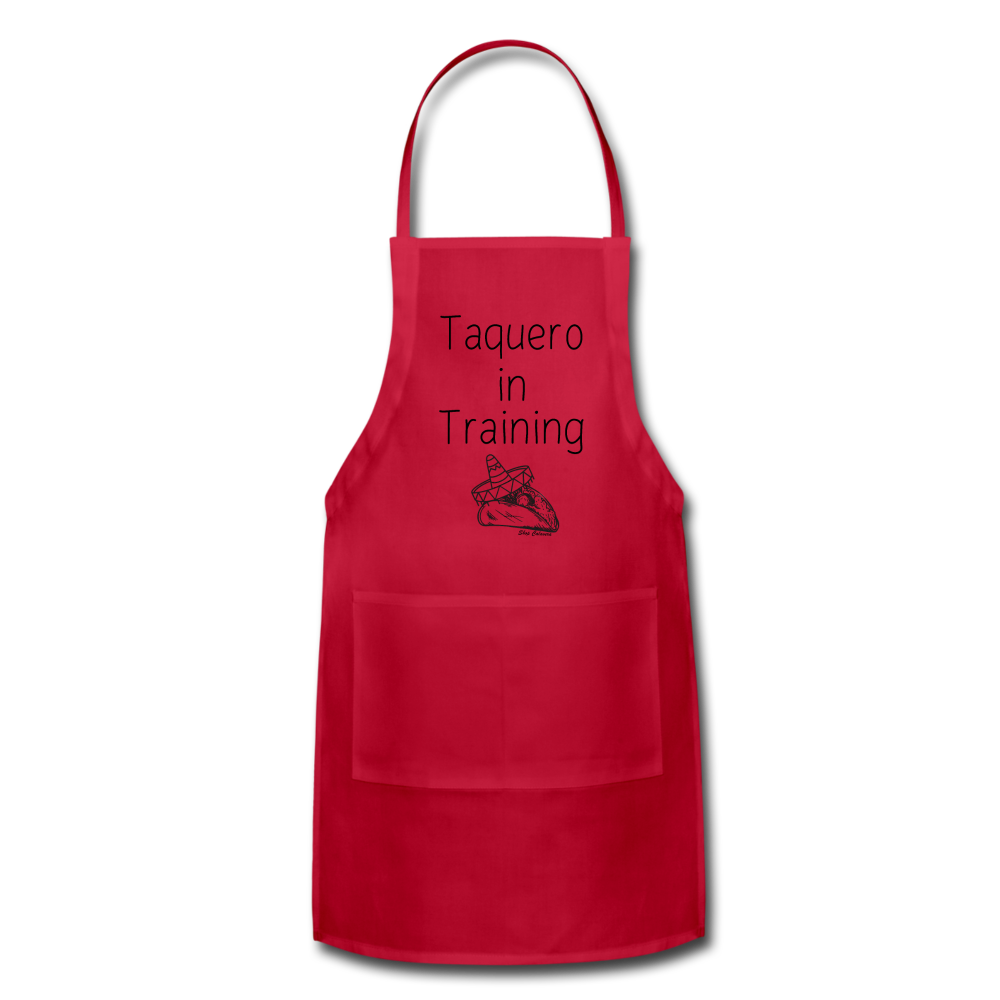 Taquero in Training Adjustable Unisex Apron, ShopCalavera, Shop Calavera, Latino, Latin, South American, Street, Apparel, Clothing, Urbanwear, red