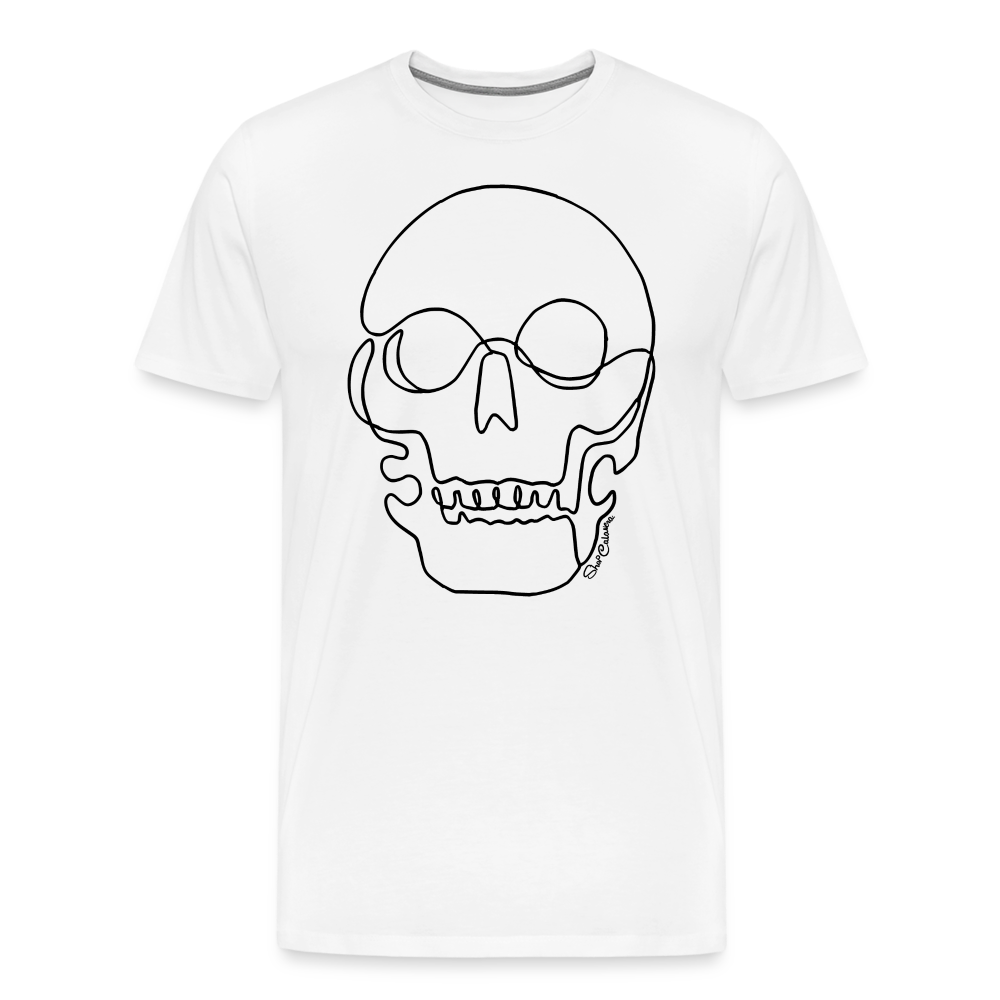 One-Line Logo Men's Premium T-Shirt, ShopCalavera, Shop Calavera, Latino, Latin, South American, Street, Apparel, Clothing, Urbanwear, white / S