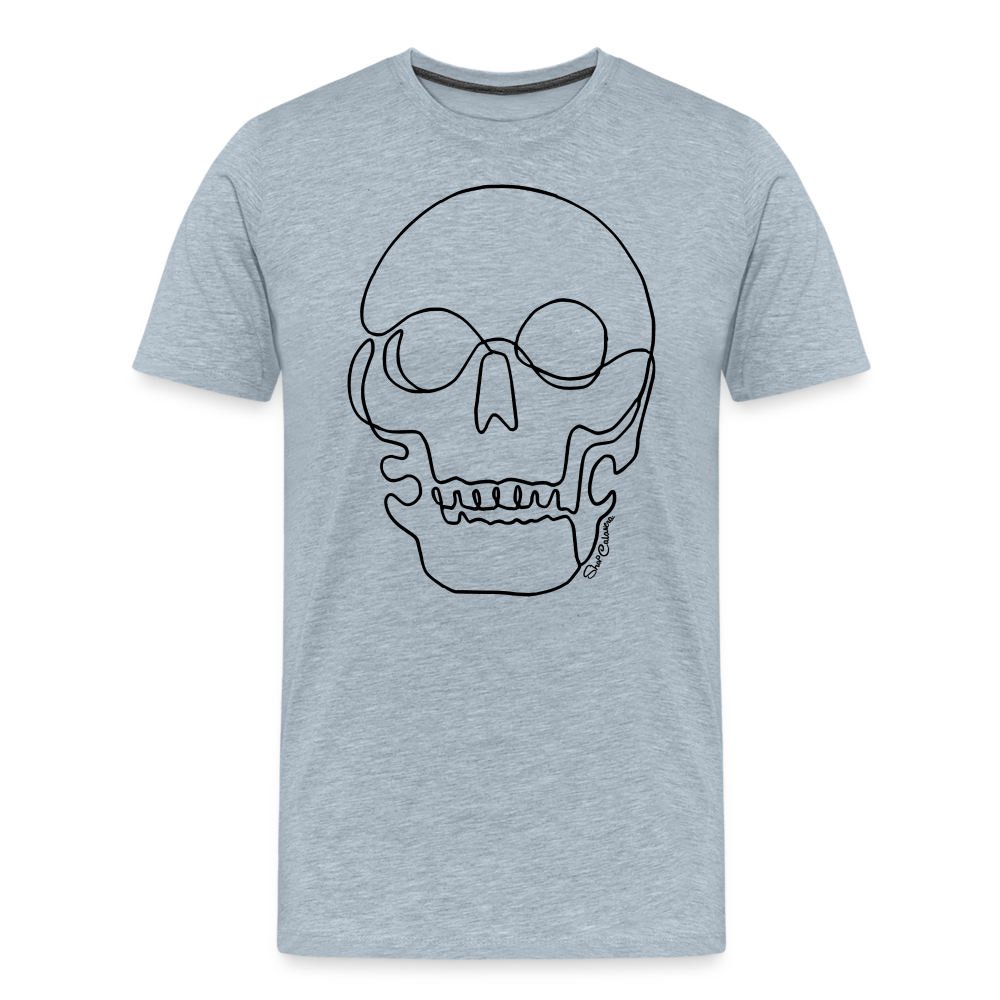 One-Line Logo Men's Premium T-Shirt, ShopCalavera, Shop Calavera, Latino, Latin, South American, Street, Apparel, Clothing, Urbanwear, heather ice blue / S
