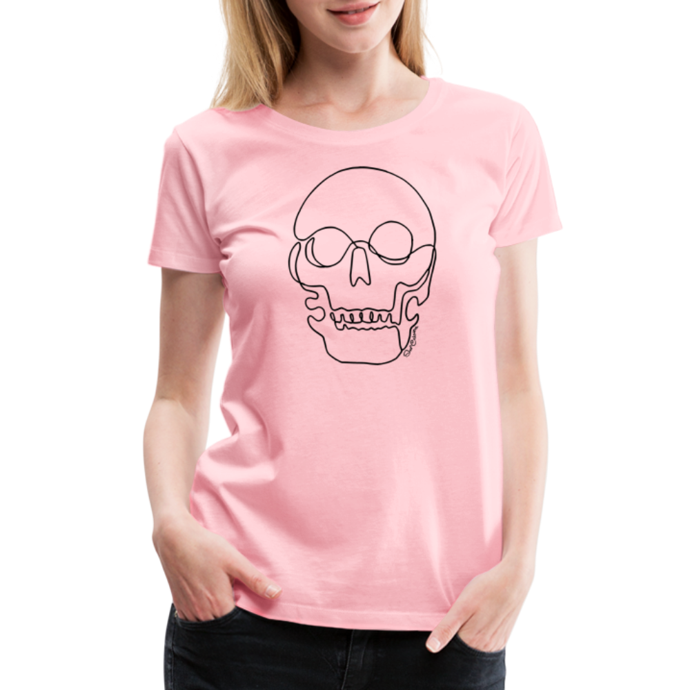 One-Line Logo Women Premium T-Shirt, ShopCalavera, Shop Calavera, Latino, Latin, South American, Street, Apparel, Clothing, Urbanwear, pink / S