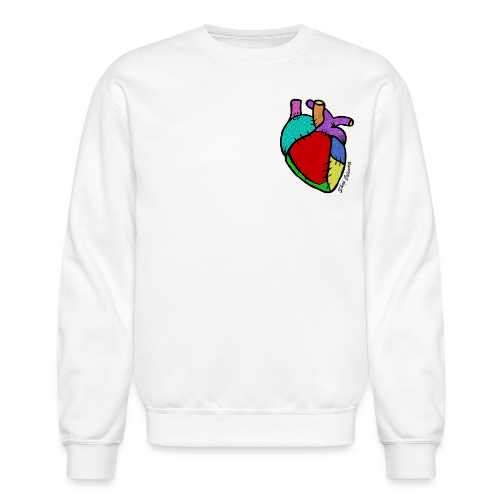 Corazón Remendado Unisex Sweatshirt - white