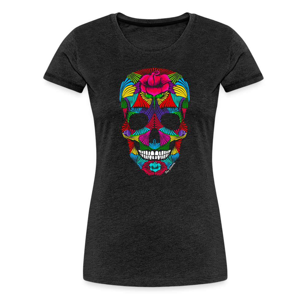 Rainbrush Skull Women’s Premium T-Shirt - charcoal grey