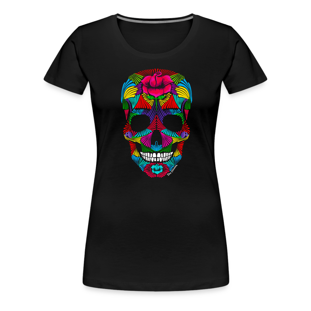 Rainbrush Skull Women’s Premium T-Shirt - black