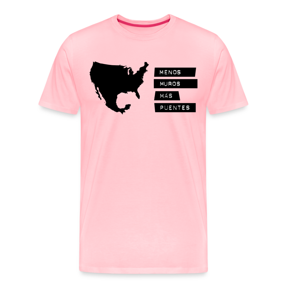 Menos Muros Más Puentes Mens T-Shirt - pink