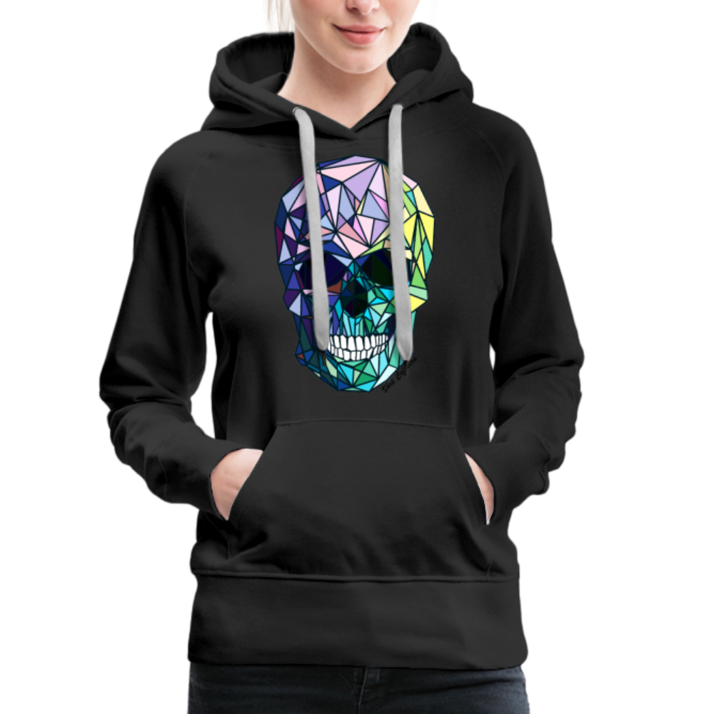 Poly-Calavera Rainbow Women Premium Hoodie - black