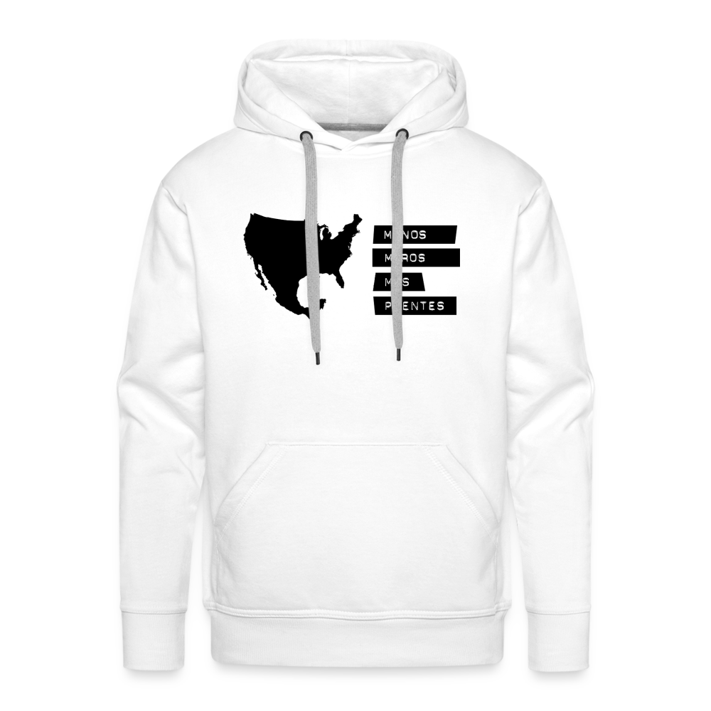 Menos Muros Más Puentes Mens Hoodie - white