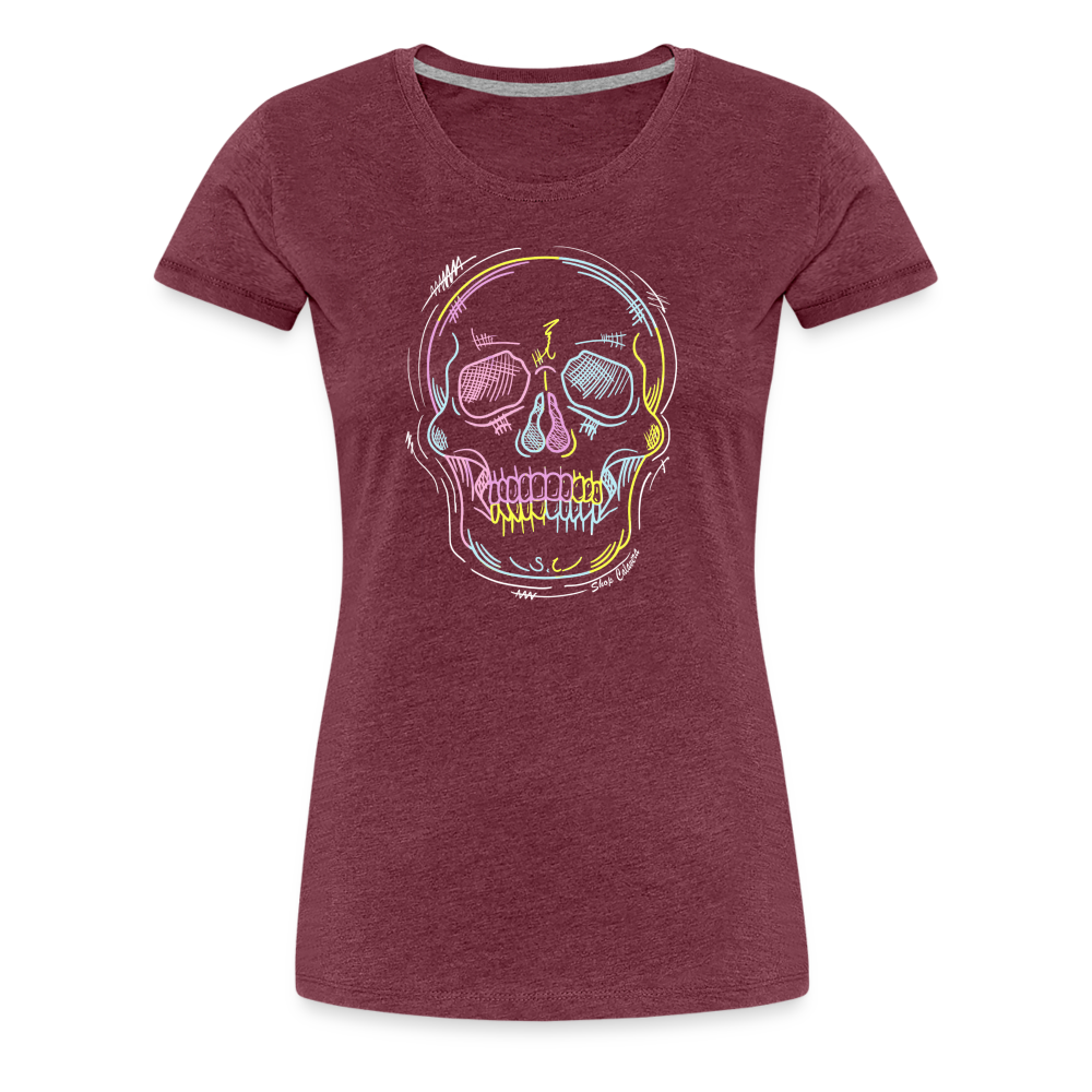 Scrawl Calavera Women Premium T-Shirt - heather burgundy