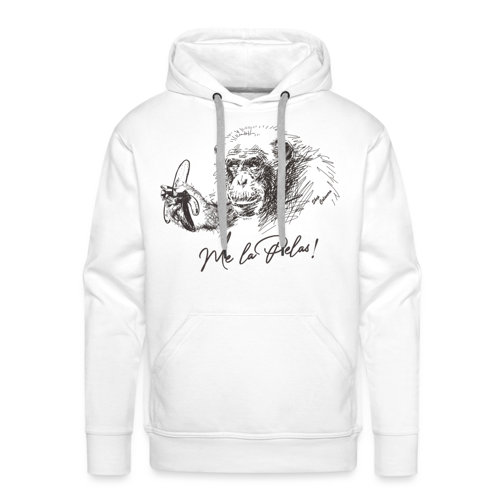 Me la Pelas Mens Premium Hoodie - white