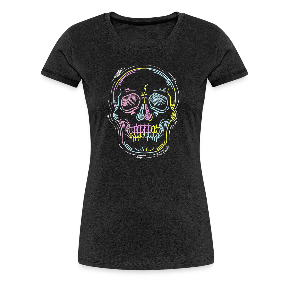 Scrawl Calavera Women Premium T-Shirt - charcoal grey