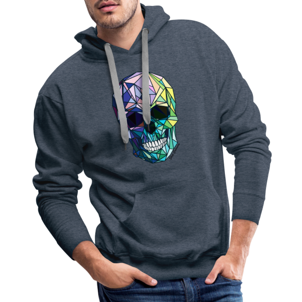 Poly-Calavera Rainbow Men Premium Hoodie - heather denim