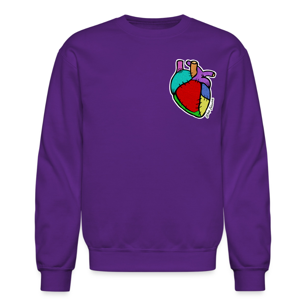 Corazón Remendado Unisex Sweatshirt - purple