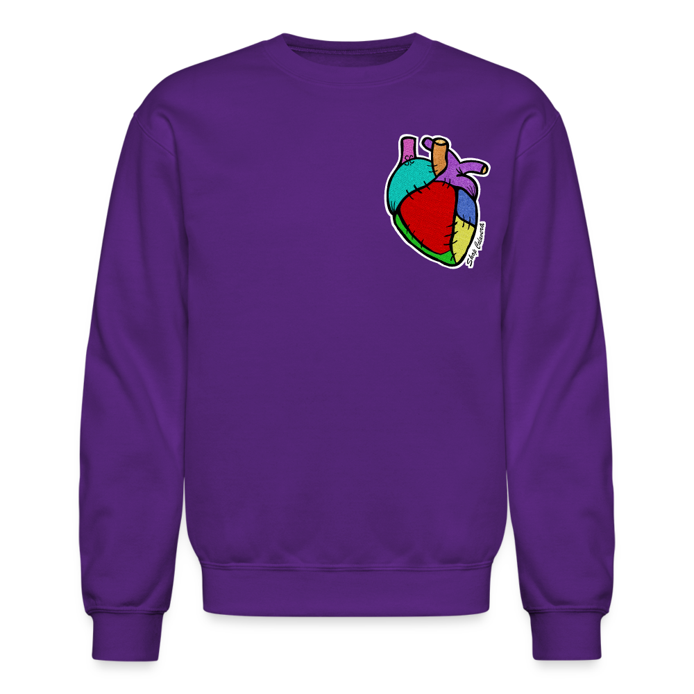 Corazón Remendado Unisex Sweatshirt - purple