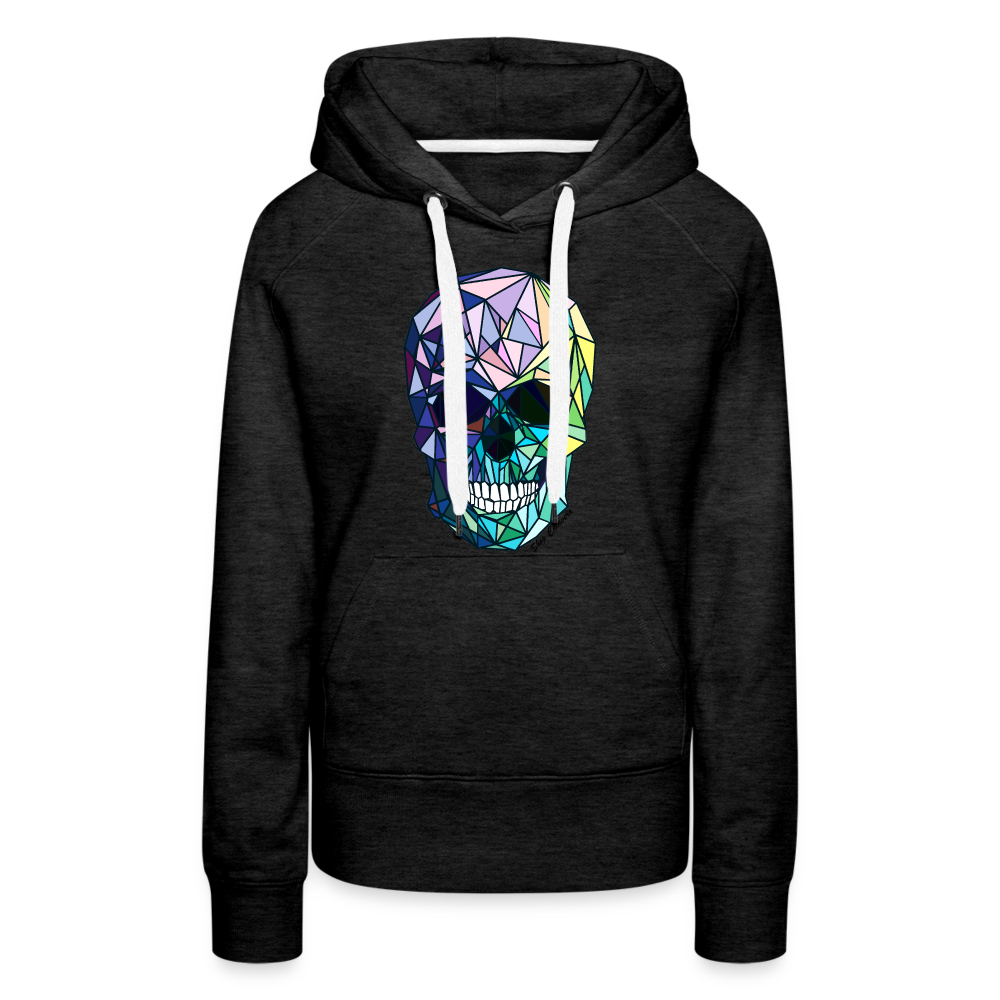 Poly-Calavera Rainbow Women Premium Hoodie - charcoal grey