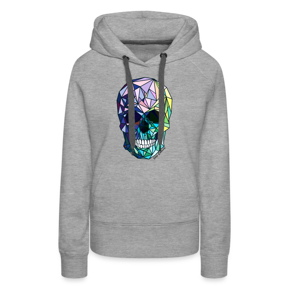 Poly-Calavera Rainbow Women Premium Hoodie - heather grey