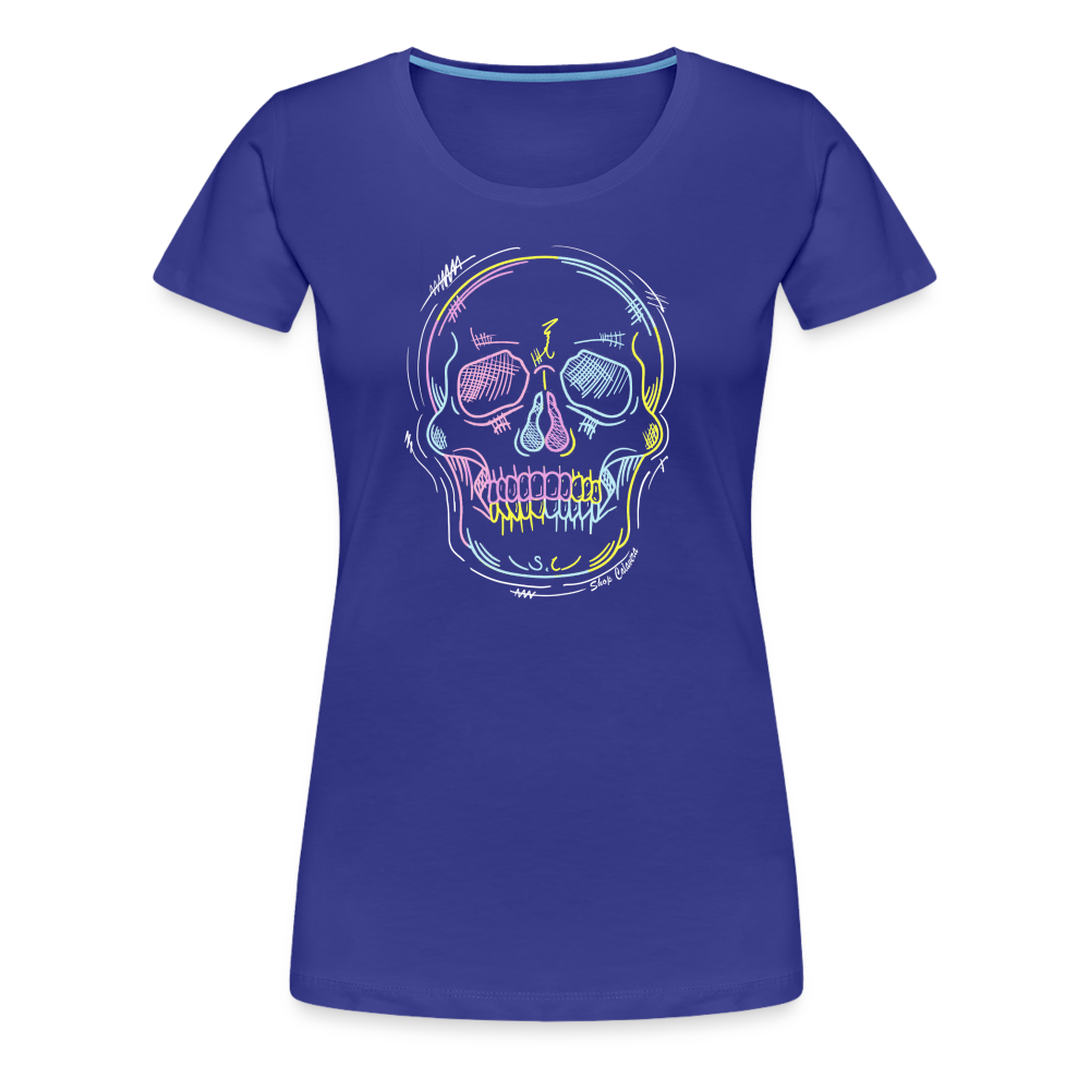 Scrawl Calavera Women Premium T-Shirt - royal blue