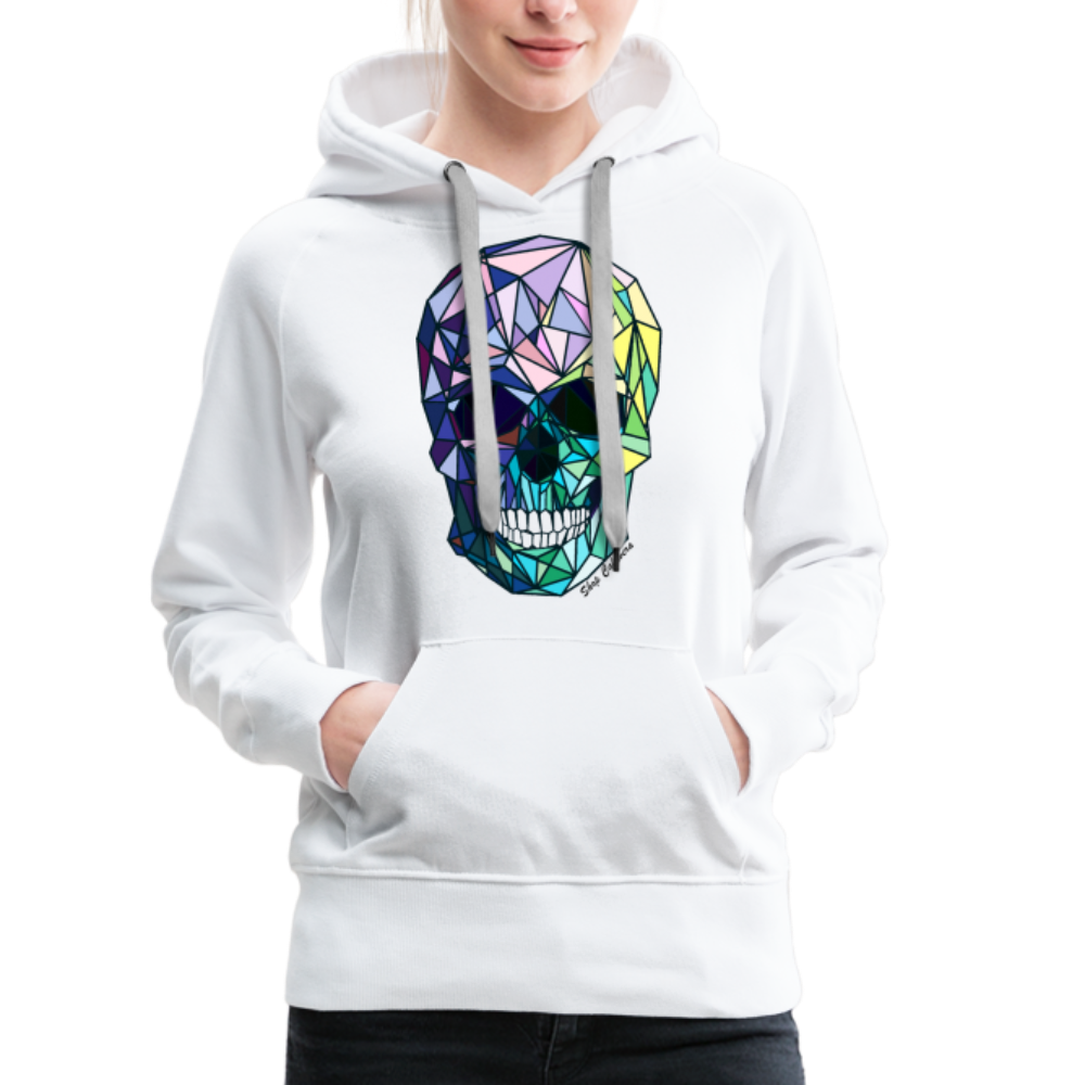 Poly-Calavera Rainbow Women Premium Hoodie - white