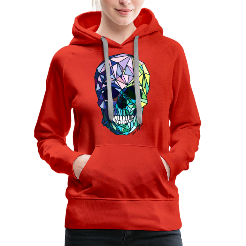 Poly-Calavera Rainbow Women Premium Hoodie - red