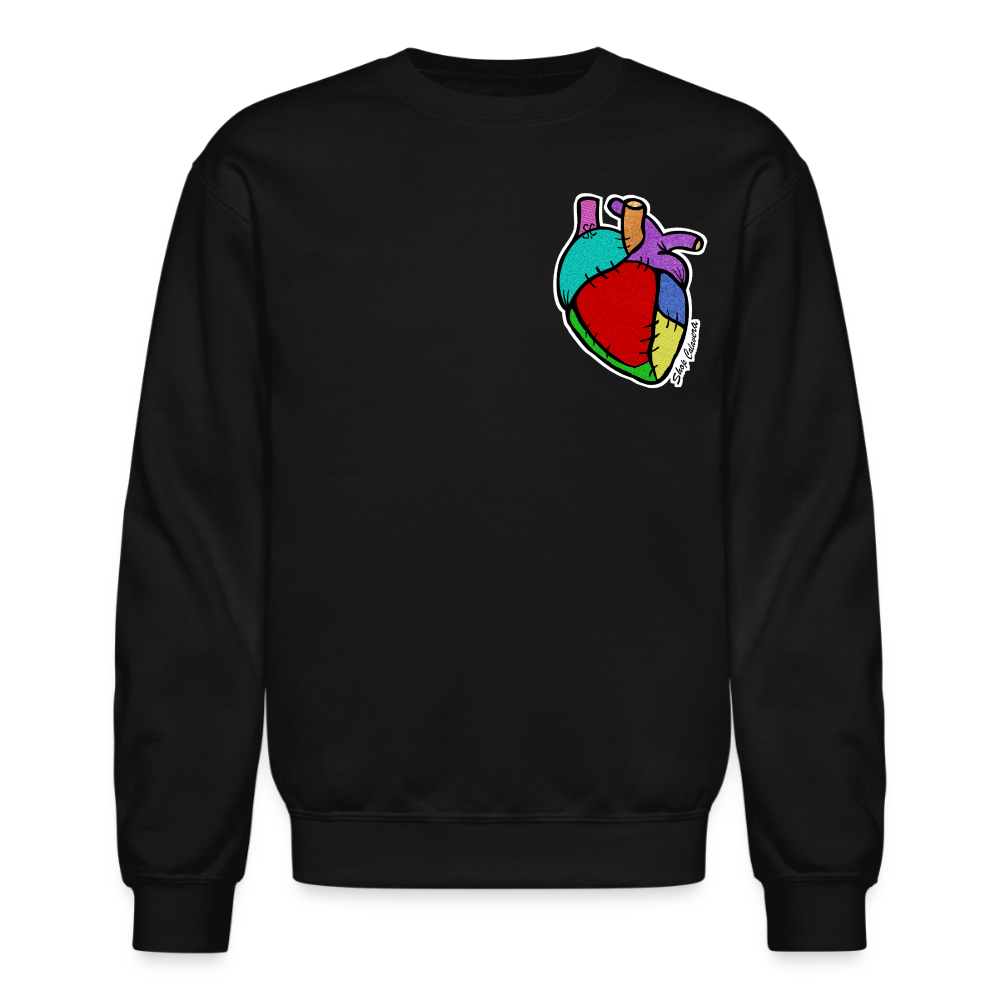 Corazón Remendado Unisex Sweatshirt - black