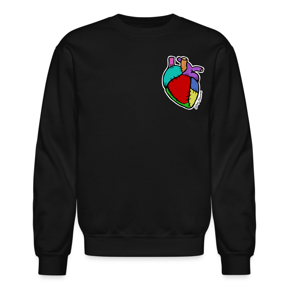 Corazón Remendado Unisex Sweatshirt - black