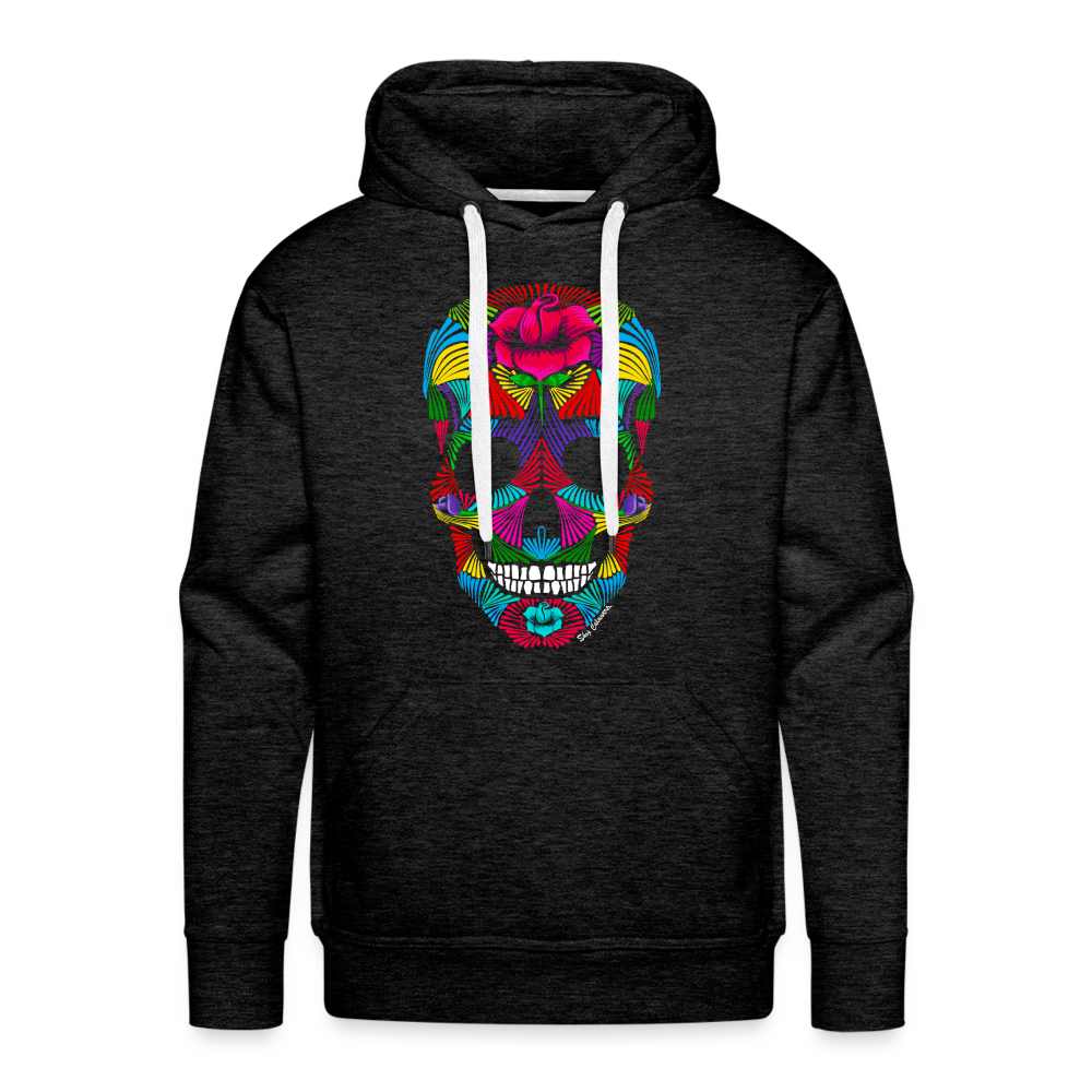 Rainbrush Skull Men’s Premium Hoodie - charcoal grey