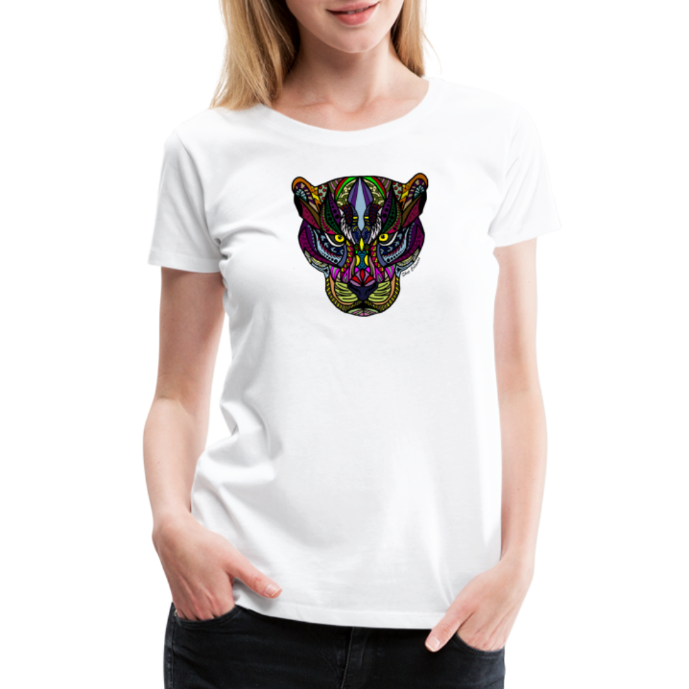 Painted Jaguar Women Premium T-Shirt - white