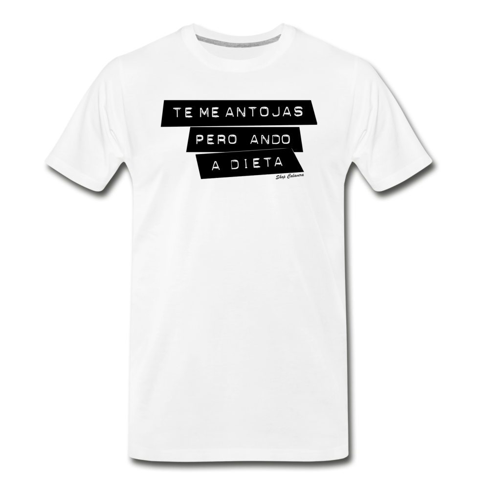 Te Me Antojas Men Premium T-Shirt, ShopCalavera, Shop Calavera, Latino, Latin, South American, Street, Apparel, Clothing, Urbanwear, white / S