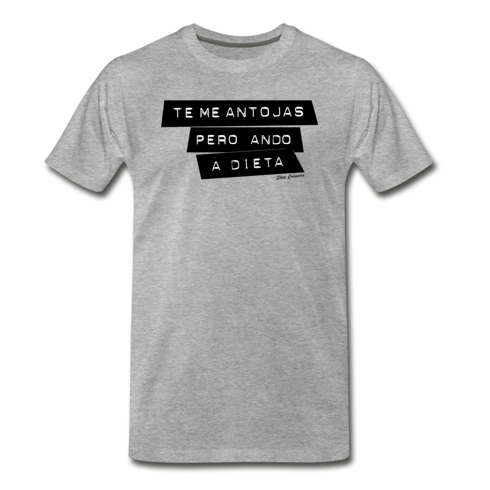 Te Me Antojas Men Premium T-Shirt, ShopCalavera, Shop Calavera, Latino, Latin, South American, Street, Apparel, Clothing, Urbanwear, heather gray / S