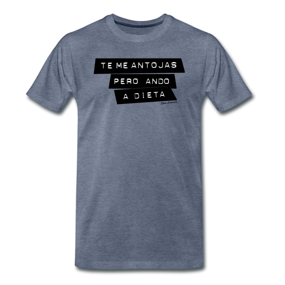 Te Me Antojas Men Premium T-Shirt, ShopCalavera, Shop Calavera, Latino, Latin, South American, Street, Apparel, Clothing, Urbanwear, heather blue / S