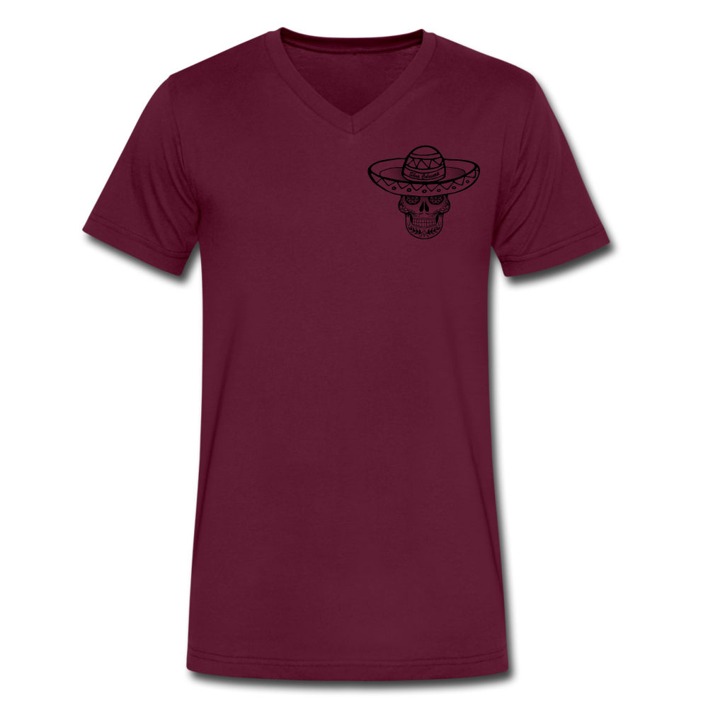 Shop Calavera Sombrero Men V-Neck T-Shirt, ShopCalavera, Shop Calavera, Latino, Latin, South American, Street, Apparel, Clothing, Urbanwear, maroon / S