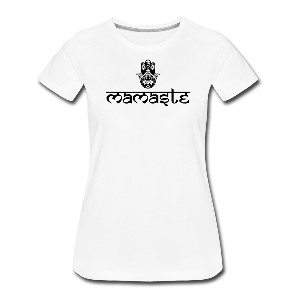 Mamaste Women T-Shirt, ShopCalavera, Shop Calavera, Latino, Latin, South American, Street, Apparel, Clothing, Urbanwear, white / S