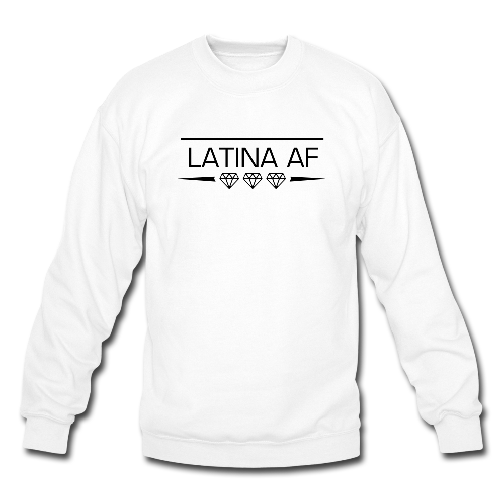 Latina AF Unisex Sweatshirt, ShopCalavera, Shop Calavera, Latino, Latin, South American, Street, Apparel, Clothing, Urbanwear, white / S