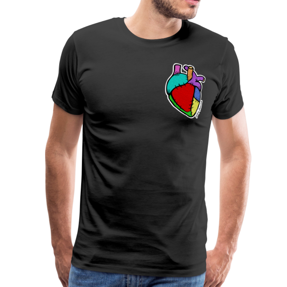 Corazón Remendado Men Premium T-Shirt, ShopCalavera, Shop Calavera, Latino, Latin, South American, Street, Apparel, Clothing, Urbanwear, black / S