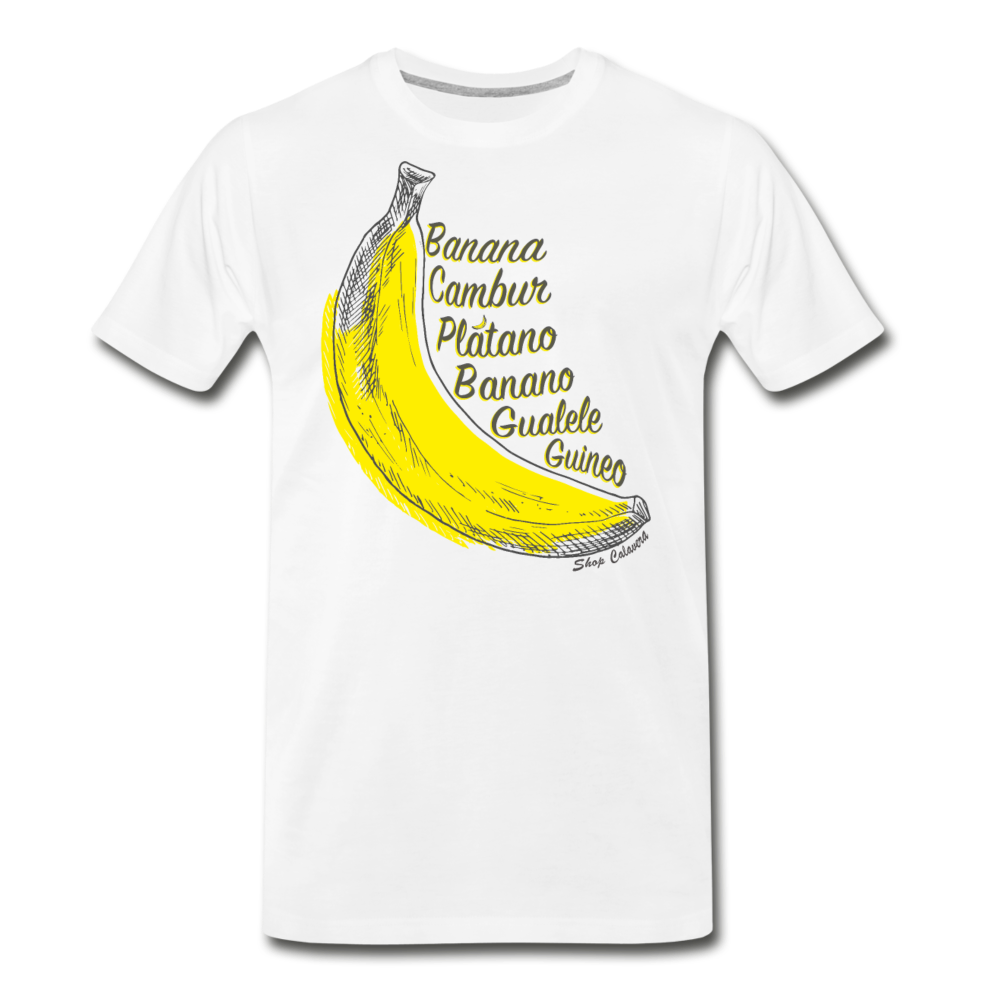 Say Banana Men Premium T-Shirt, ShopCalavera, Shop Calavera, Latino, Latin, South American, Street, Apparel, Clothing, Urbanwear, white / S