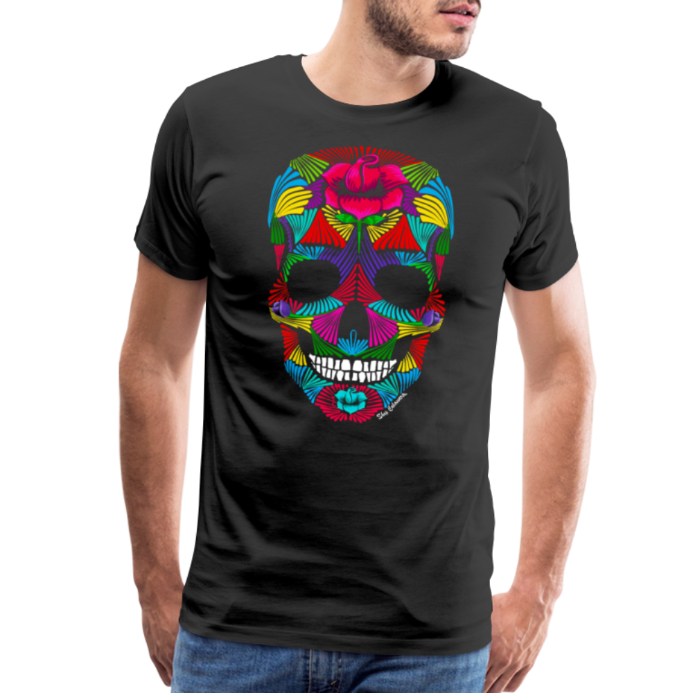 Rainbrush Skull Men's Premium T-Shirt, ShopCalavera, Shop Calavera, Latino, Latin, South American, Street, Apparel, Clothing, Urbanwear, black / S