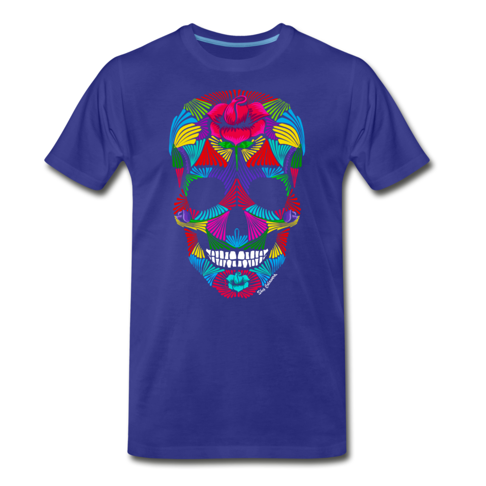 Rainbrush Skull Men's Premium T-Shirt, ShopCalavera, Shop Calavera, Latino, Latin, South American, Street, Apparel, Clothing, Urbanwear, royal blue / S