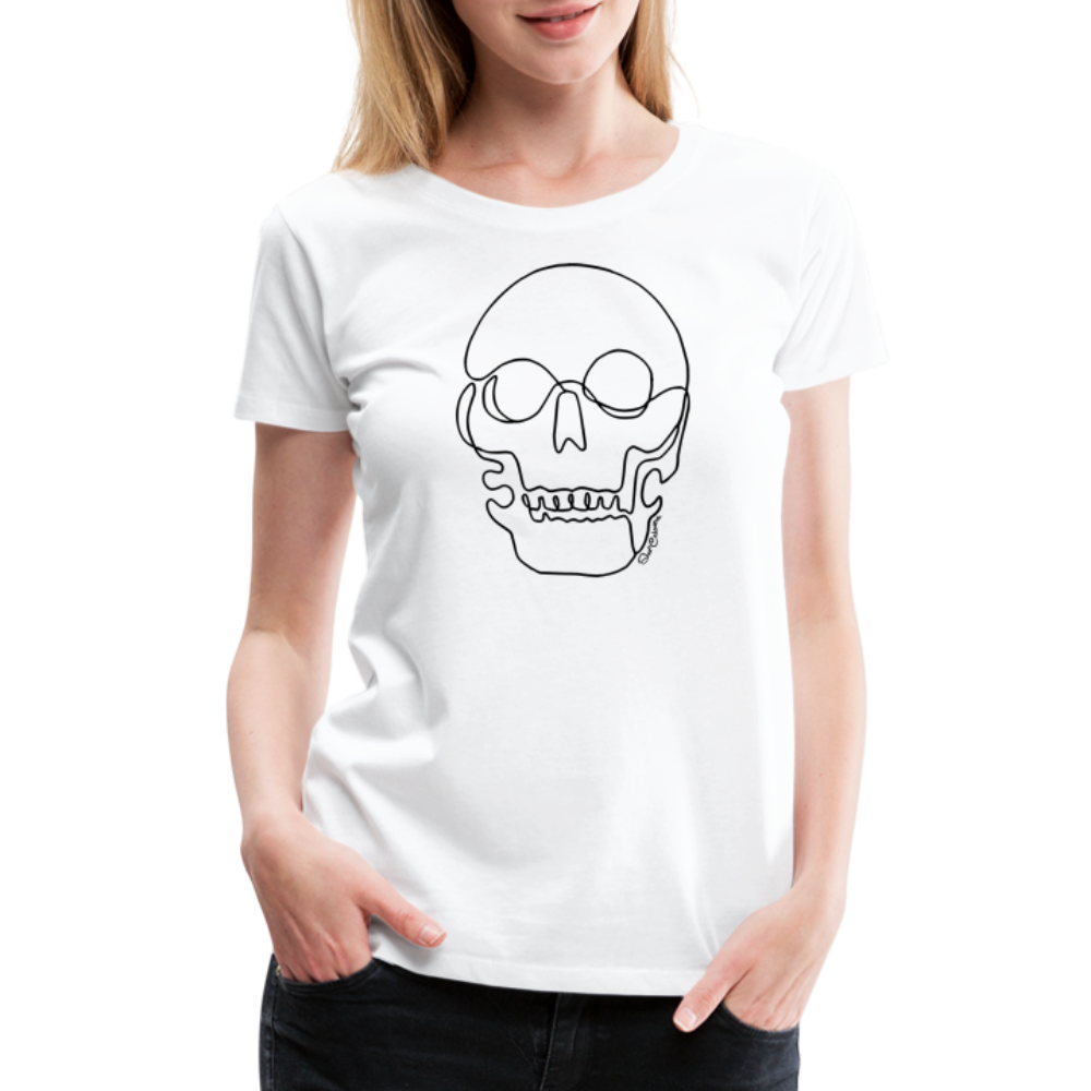 One-Line Logo Women Premium T-Shirt - white