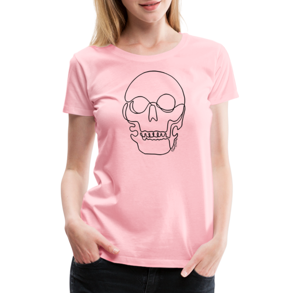 One-Line Logo Women Premium T-Shirt - pink